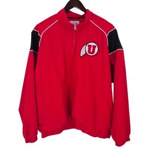58 Sports Utah Utes Quarter Zip Windbreaker Jacket Red Men's XXL 2XL